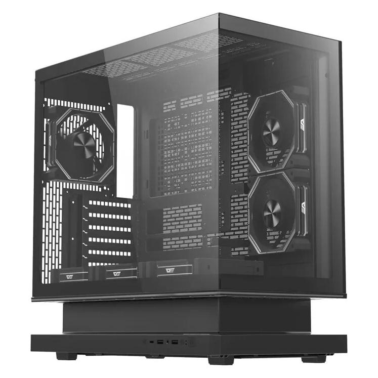 Darkflash Tech PC-Gehäuse DarkFlash F1 + 6 Lüfter (schwarz) (ATX, mATX, Mini-ITX) (F1 ATX Black +6F)