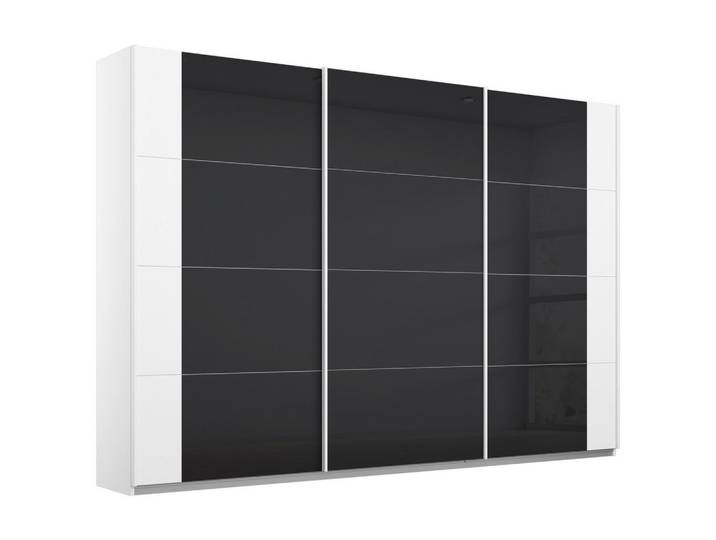 Schwebetürenschrank Artemis B: 271 cm Anthrazit/Weiß