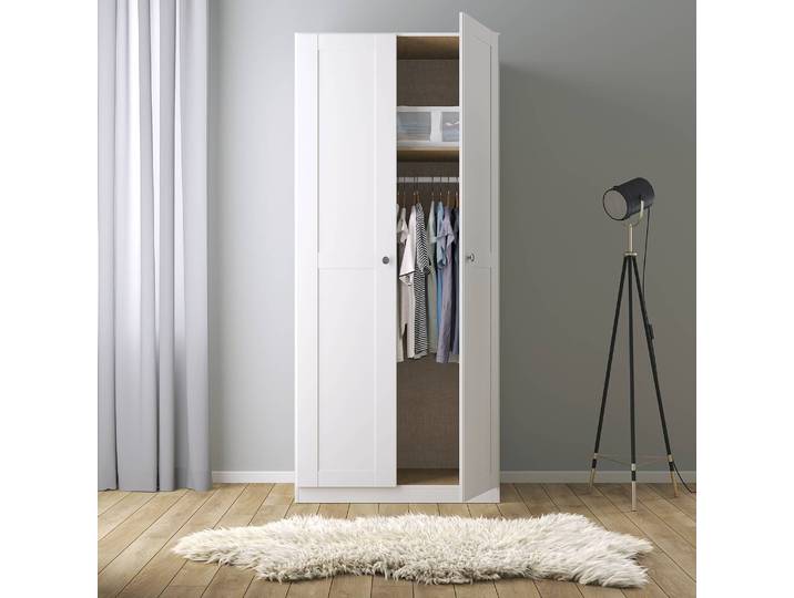 Drehtürenschrank Landhaus I 91 x 197cm Weiß