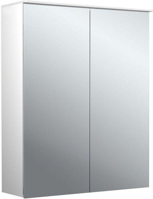 Emco pure 2 Design Aufputz-Lichtspiegelschrank 979705402 600x711mm, LED, mit Lichtsegel, 2-türig, Aluminium