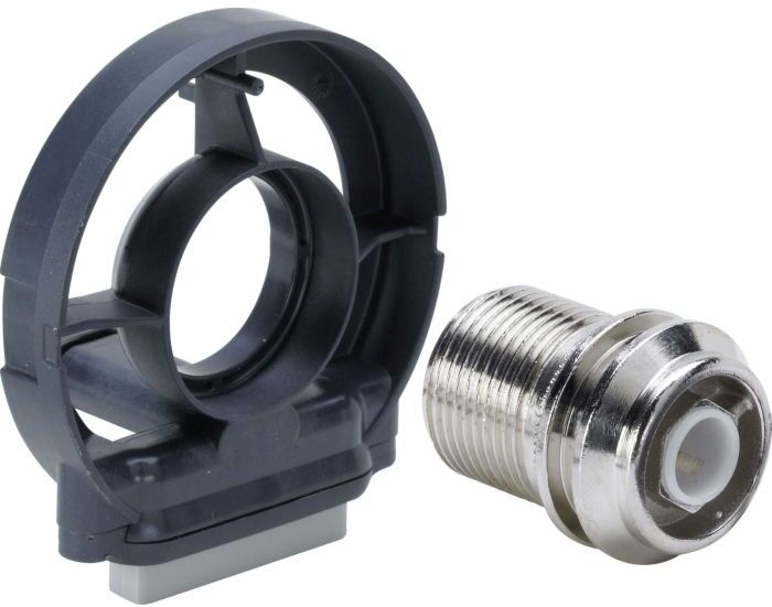 Viega Zulaufflansch 734626 68,2 mm, Kunststoff grau, für Wasserzulauf, mit Befestigungsschrauben