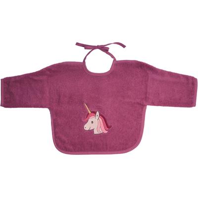 Lätzchen WÖRNER "Einhorn Ärmellätzchen", Baby, light mauve, Baumwolle, Lätzchen, mit Ärmeln, maschinenwaschbar, trocknergeeignet