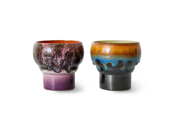 HKliving - 70's Lungobecher, 240 ml, merge (2er-Set)