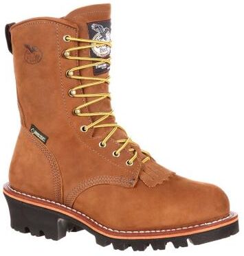 "Georgia Boot Logger 8"" Insul St Toe GoreTex (Men's) Work in Tan, Size 9.5 M, Leather"