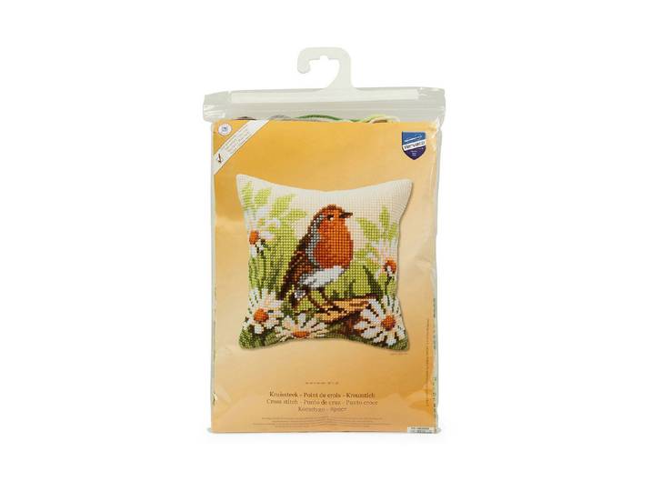 Kreuzstichkissen Vogel 40 × 40 cm