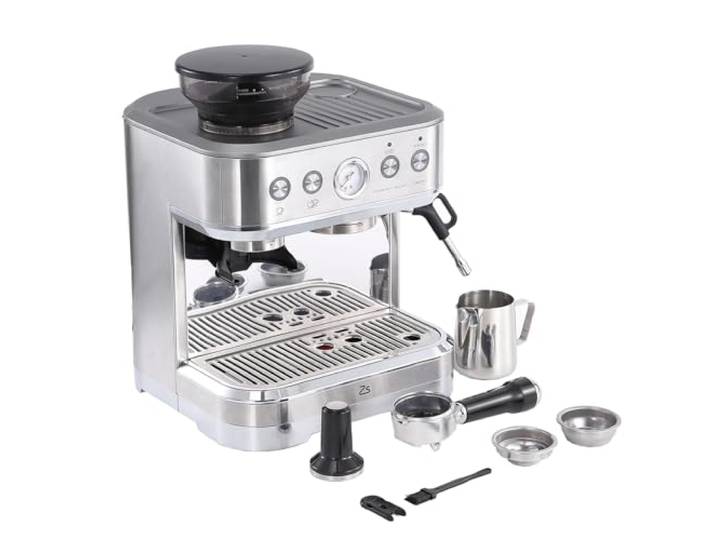 The Barista Express Kaffeemaschine mit Mahlwerk & Milchaufschäumer Kaffeemaschine mit integriertem Mahlwerk, manuellem Milchaufschäumer, intelligenter Dosierung und 25 Mahlstufen