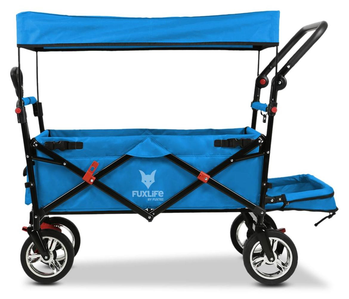 Fuxtec FX-CT800 Komfort inklapbare bollerwagen met zonnedak - Turquoise