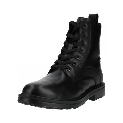 Schnürstiefelette GEOX "Geox Stiefelette Leder", Damen, Gr. 43, schwarz, Leder, Schuhe Schnürstiefelette