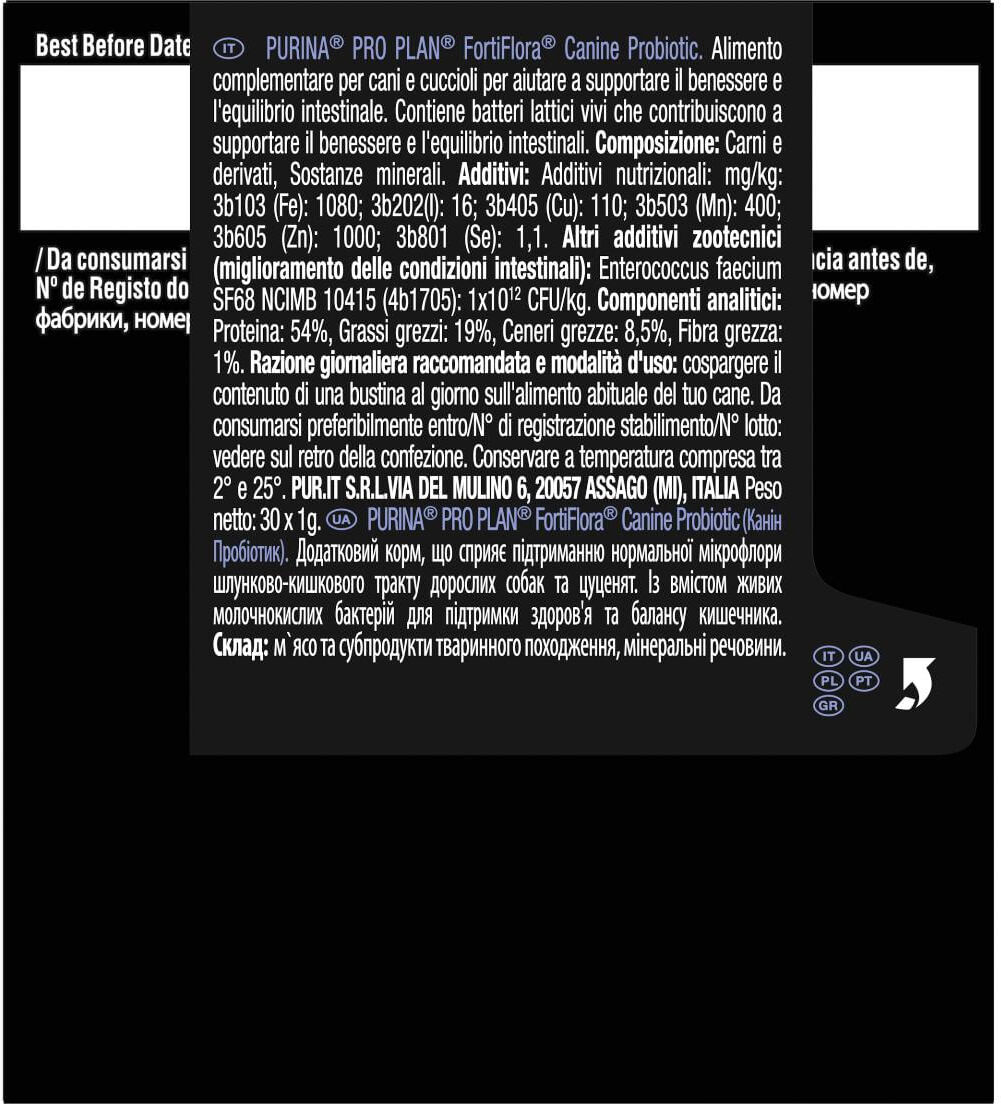 Purina Pro Plan FortiFlora Canine Probiotic 30X1G