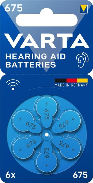 Varta 10x Acoustic Special PR44 (675) Zink-lucht knoopcel batterijen voor hoortoestellen, 1,45 V, 6 stuks per blisterverpakking