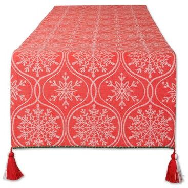 DII Joyful Snowflakes Reversible Jacquard Table Runner