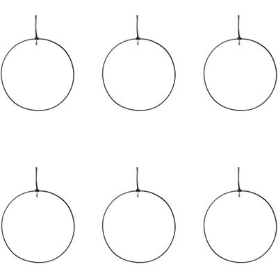 Dekohänger CREATIV DECO, schwarz, Ø:20cm, Metall, Dekohänger, Metallring mit hochwertigem Lederband