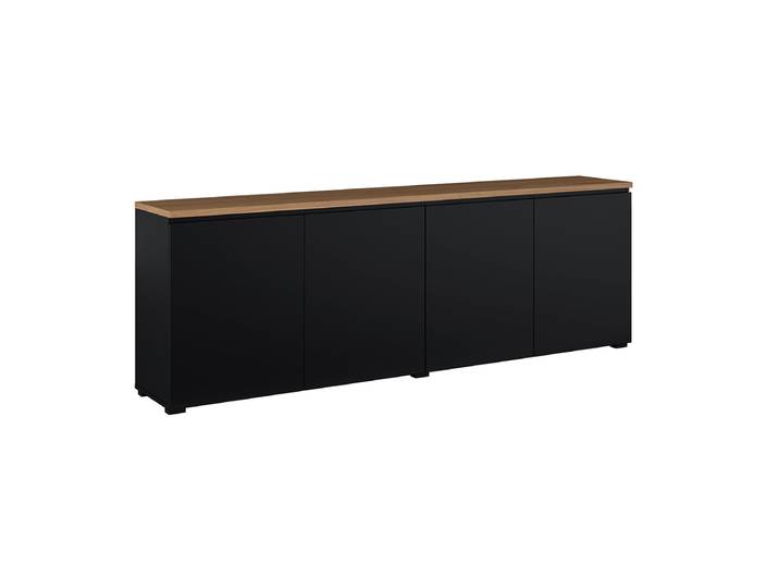 Buffet 4 Portes Liko Noir Et Bois