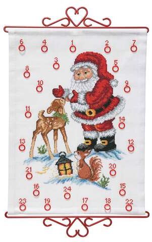 Adventskalender "Nikolaus mit Reh", 32 x 43 cm