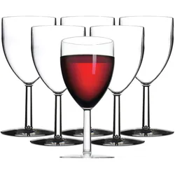 KUNSTSTOFF-ROTWEINGLÄSER Outdoor transparent 300 ml 6er Set