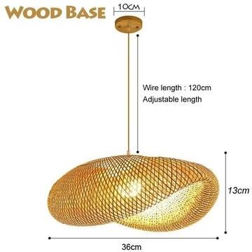 Uplifted Finds Rattan Wicker Bamboo Pendant Ceiling Lamp 36 X 13 Cm