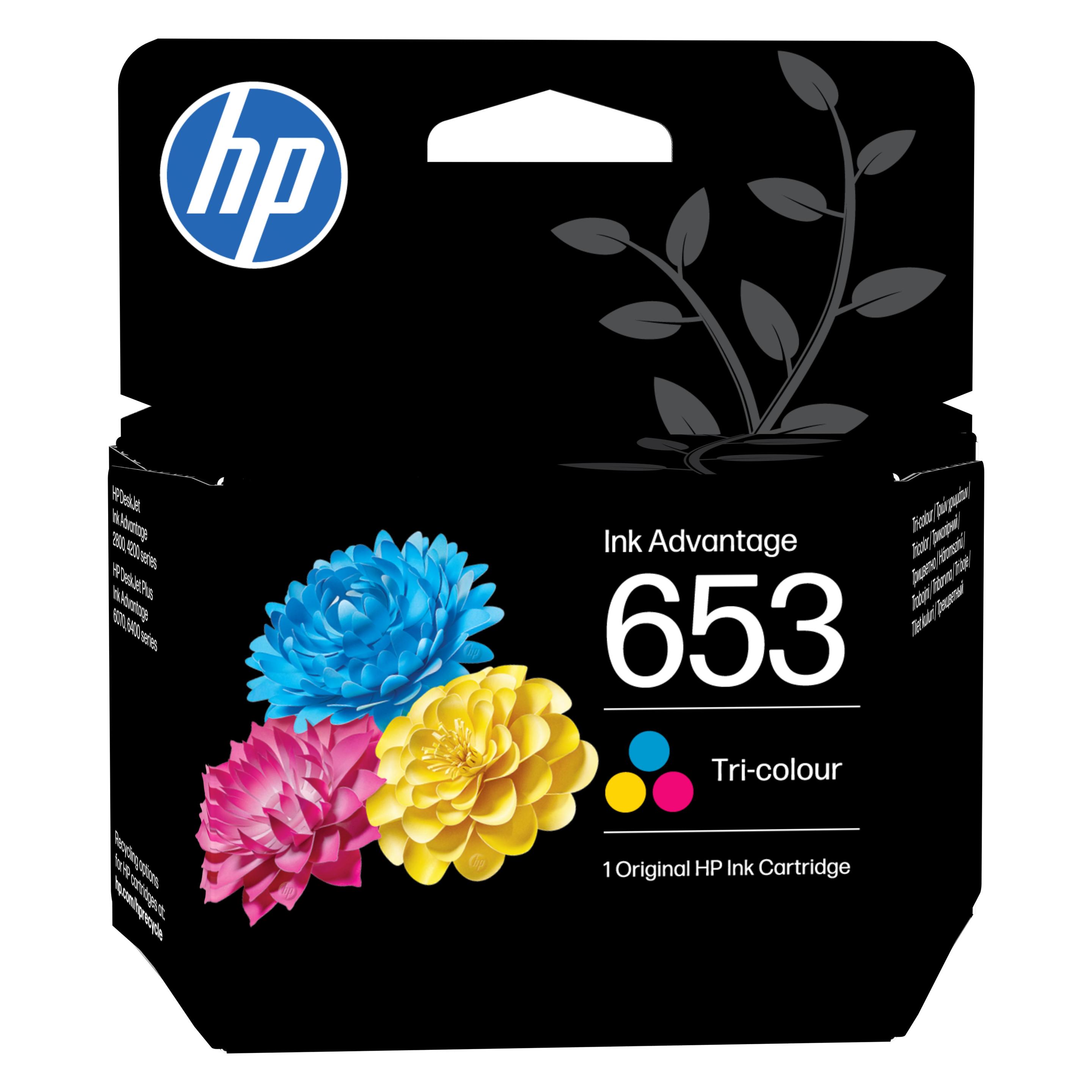 HP 653 Tri-color Original Ink Advantage Cartridge (C, M) (3YM74AE#302)