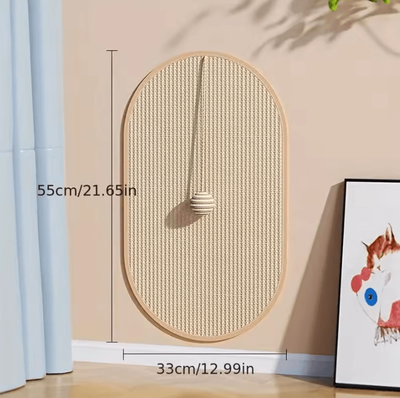 Inspire Curations ScratchShield Sisal Cat Scratch Pad Wall & Sofa Protector oval
