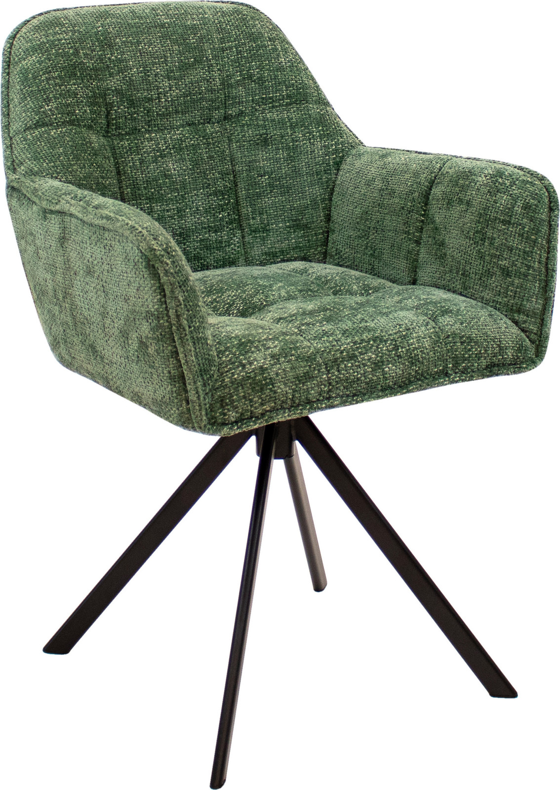 Kick Collection Draaibare eetkamerstoel Luc - Groen - Chenille stof