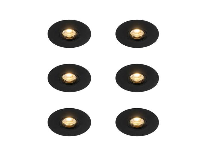 Lot de 6 Spot encastrable moderne noir 12 cm - Buco