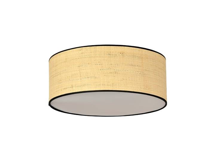 Plafonnier de style naturel avec abat-jour en rotin et diffuseur ø50cm