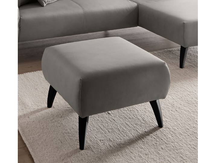 Pouf rembourré 66 x 44 x 66cm Gris Microfibre Diala: Gris