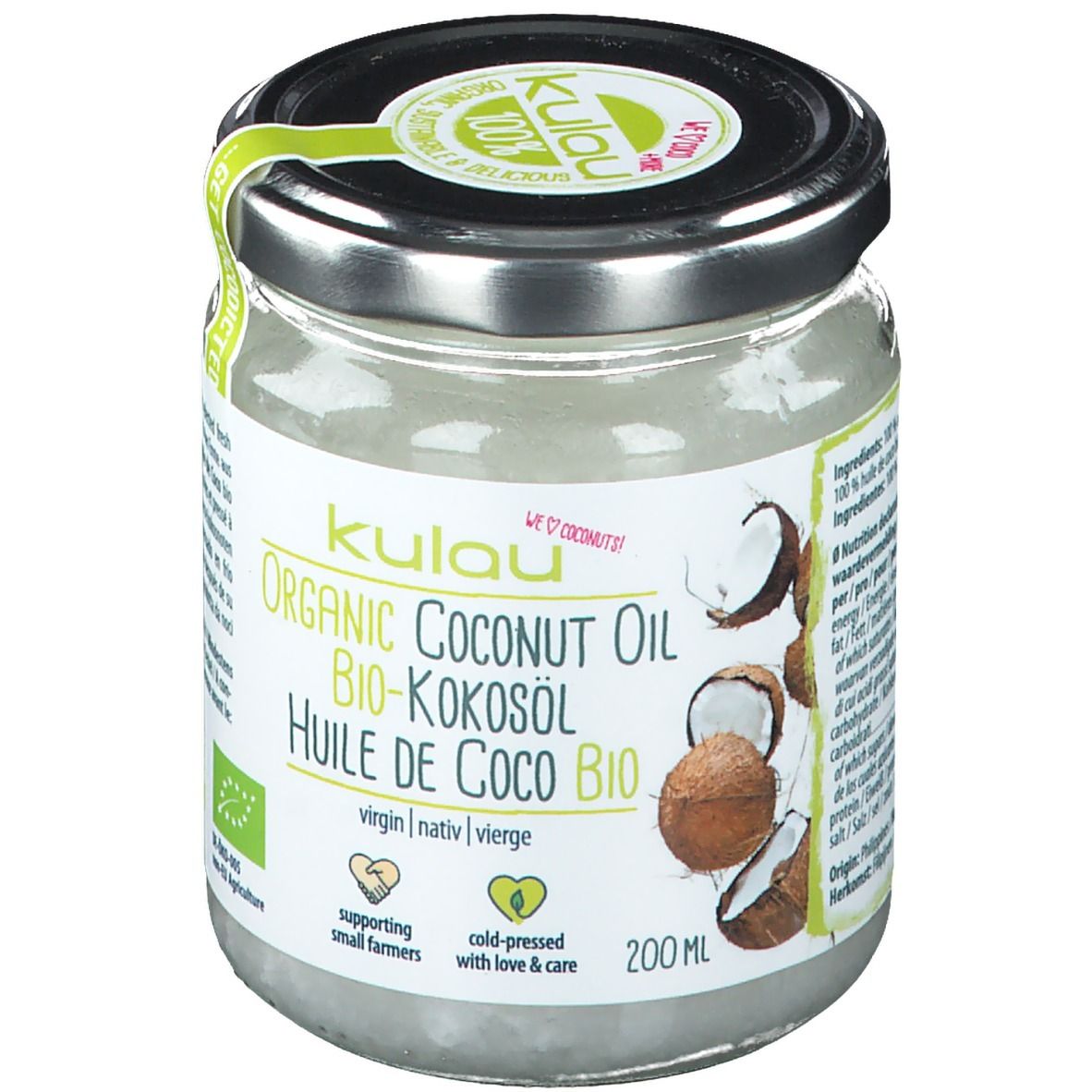 Kulau Bio Kokosöl RAW 200 ml Öl