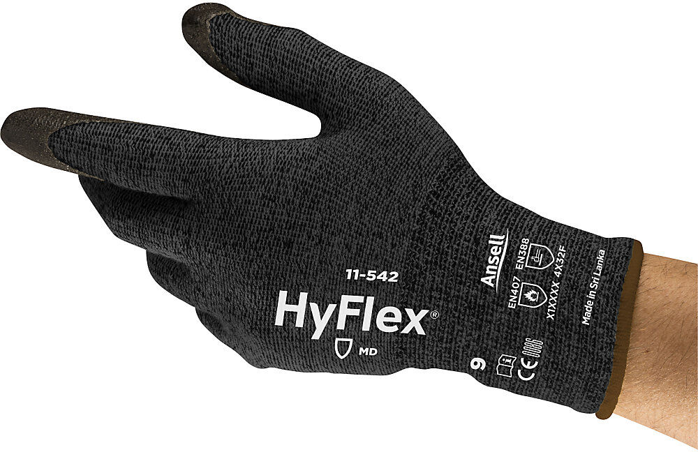 Arbeitshandschuh HyFlex® 11-542, schwarz, 1 Paar, Größe 6 Ansell