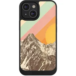 Nivocase Handyhülle für Apple iPhone 13 Mini Hülle NIVOpure Case Schwarz Berg Retro Sonnenschein (Apple iPhone 13 mini), Smartphone Hülle, Schwarz
