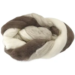 3x Heyda 3-Strang-Mix, Garn + Wolle, Beige, Braun