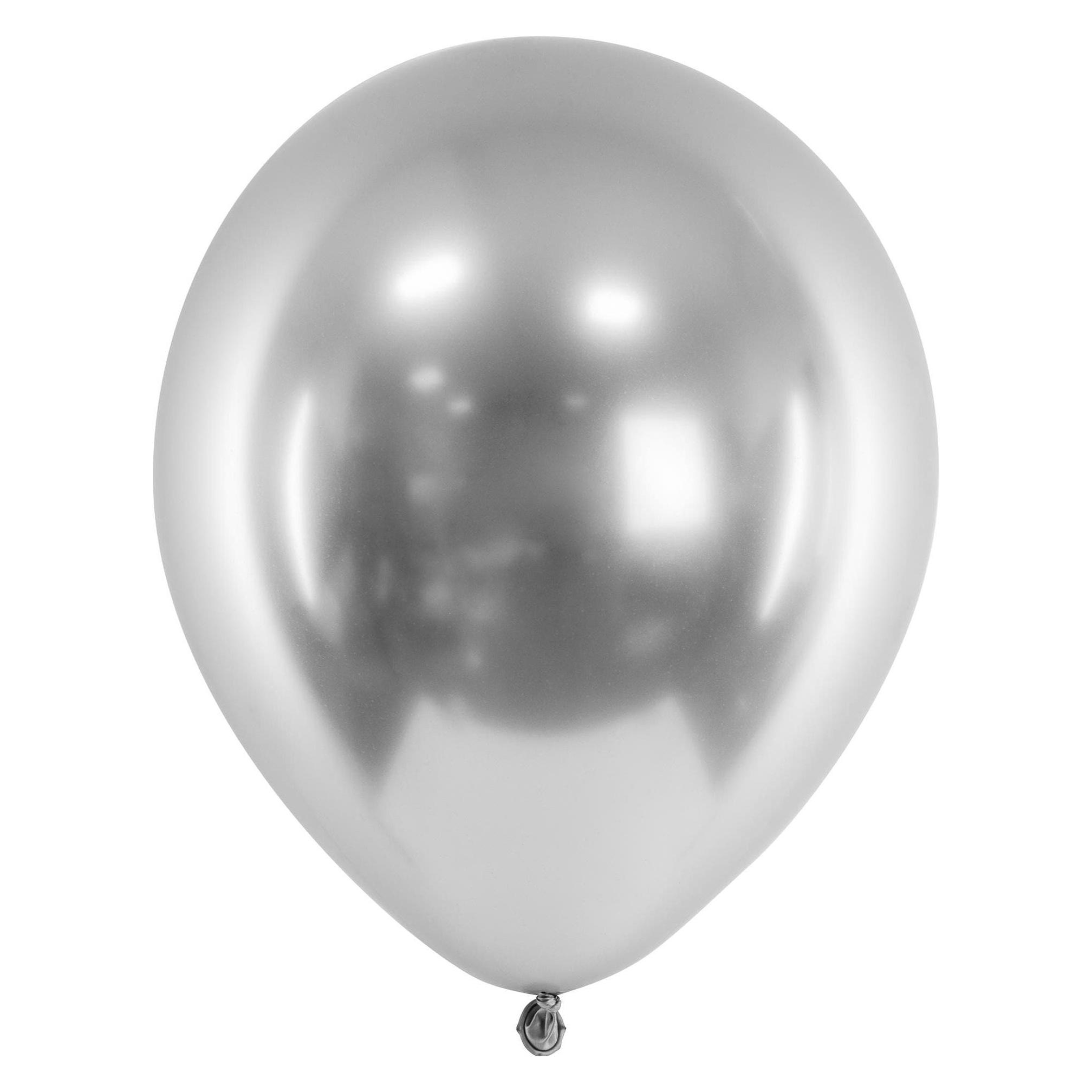 Partydeco Ballons mit Spiegeleffekt Silber - 10 Stk. (50x) (CHB1-018-10)