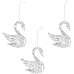 Viana, Christbaumschmuck, Schwan Deko Weihnachtsfiguren 3er Set Anhänger