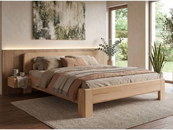 Bett Kernbuche „Niklas“ 160 x 210 cm Massivholz Buche