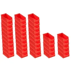 PROREGAL 40x Rote Sichtlagerbox 2.0 | HxBxT 7,5x10x17,5cm | 0,8 Liter | Sichtlagerbehälter, Sichtlagerkasten, Sichtlagerkastensortiment