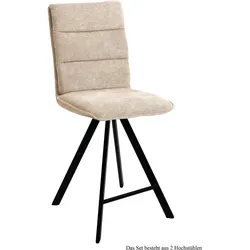 THEKENSTUHL drehbar (2er-Set) Devonne 47x109x60 Schwarz/Natur