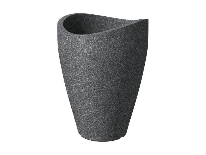 Blumentopf SCHEURICH Wave Globe High Granit , grau (granit), B:39,5cm H:53,3cm, Kunststoff, Pflanzgefässe, Blumentopf