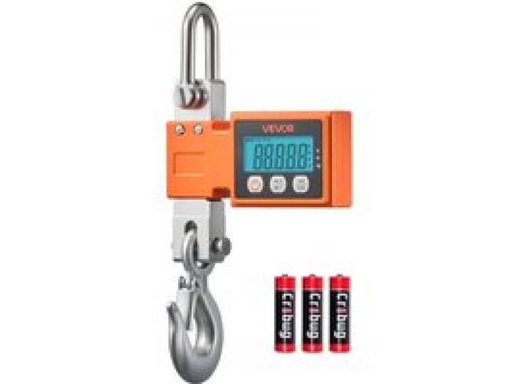 VEVOR Balance à Grue Numérique 500 kg Balance Suspendue Industrielle Précision 100 g Peson Électronique pour Entrepôts Exploitations Agricoles, Écran LCD, 3 Unités, Arrêt Auto, Boîtier Aluminium Moulé