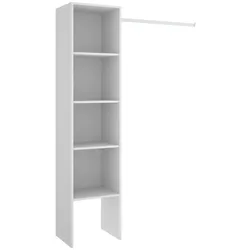 Dmora Kleiderschrank Presanella, Struktur für begehbaren Kleiderschrank, offene Garderobe, 138 x 40 x 186 cm, Weiß