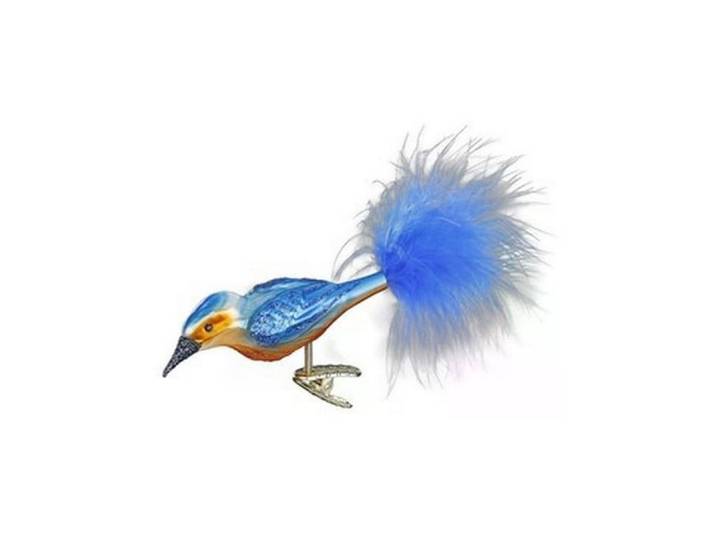 Weihnachtsbaumkugel INGE-GLAS Eisvogel 10 cm , bunt (mehrfarbig), H:10cm T:10cm, Glas, Weihnachtsbaumkugeln, Weihnachtsbaumkugel