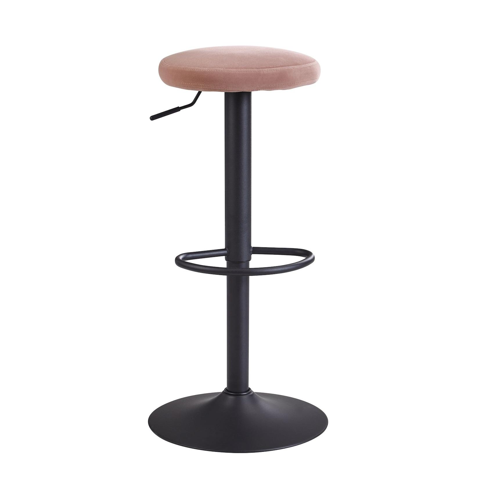 KADIMA DESIGN Barhocker CAMPANIA: 58-79 cm Sitzhöhe, Eisenmaterial, Samtbezug, 360° drehbar.
