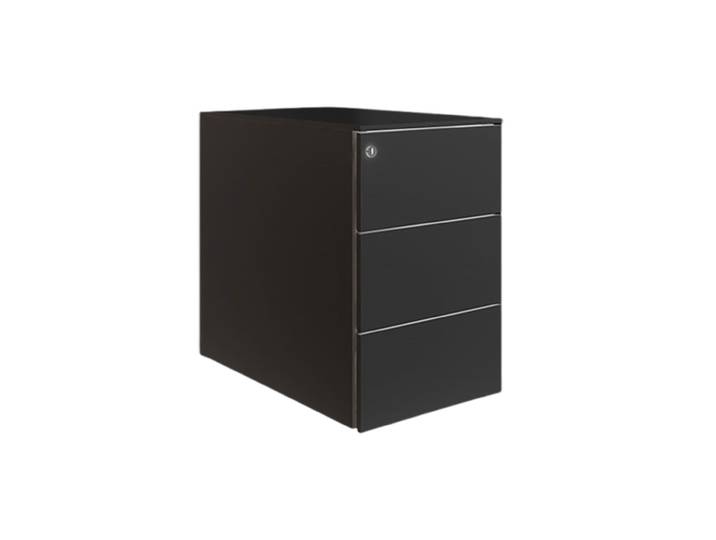 Caisson mobile métal petite largeur 3 tiroirs - Noir