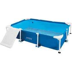 INTEX 48404GN - Hundepool Set (229x152x45,7cm) inkl. Filterpumpe, Rampe & Abdeckung
