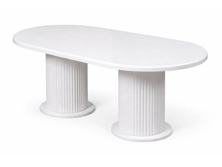 JVmoebel Esstisch Tisch Stil modern Farbe weiß neu Komfort oval bequem Holz Esszimmer, Made in Europa