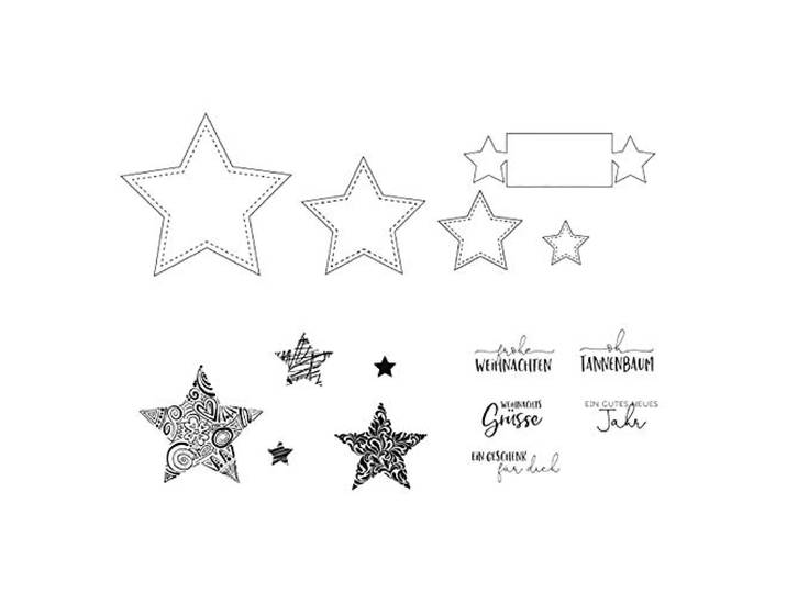 Mundart Stempel stanssjabloon & stempelset sterren