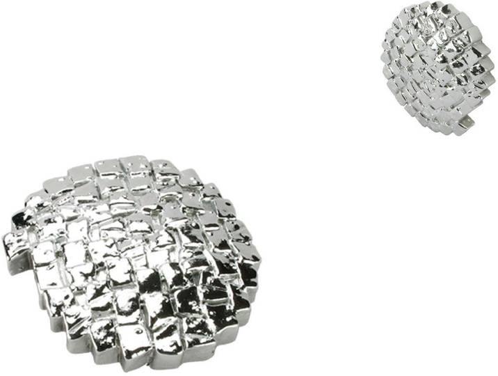 Dekomagnet LIEDECO Steinoptik , silber (silberfarben), Ø:6,5cm, Materialmix, Gardinenbefestigungen, Dekomagnet, für metallische Flächen