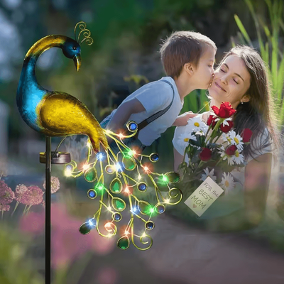 Inspire Curations Solar Peacock Garden Light Decorative Outdoor LED Garden Art peacock Color 0 5w