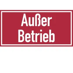König Werbeanlagen Dreifke® Hinweisschild, Außer Betrieb, 100 x 200 mm, Magnet - 200x100x0.6 mm Magnetfolie