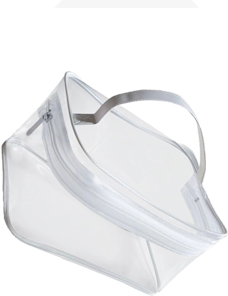 INF Klare PVC-Kosmetiktasche - Kleine, faltbare Reißverschluss-Kulturbeutel, spritzwassergeschütztes Reiseetui