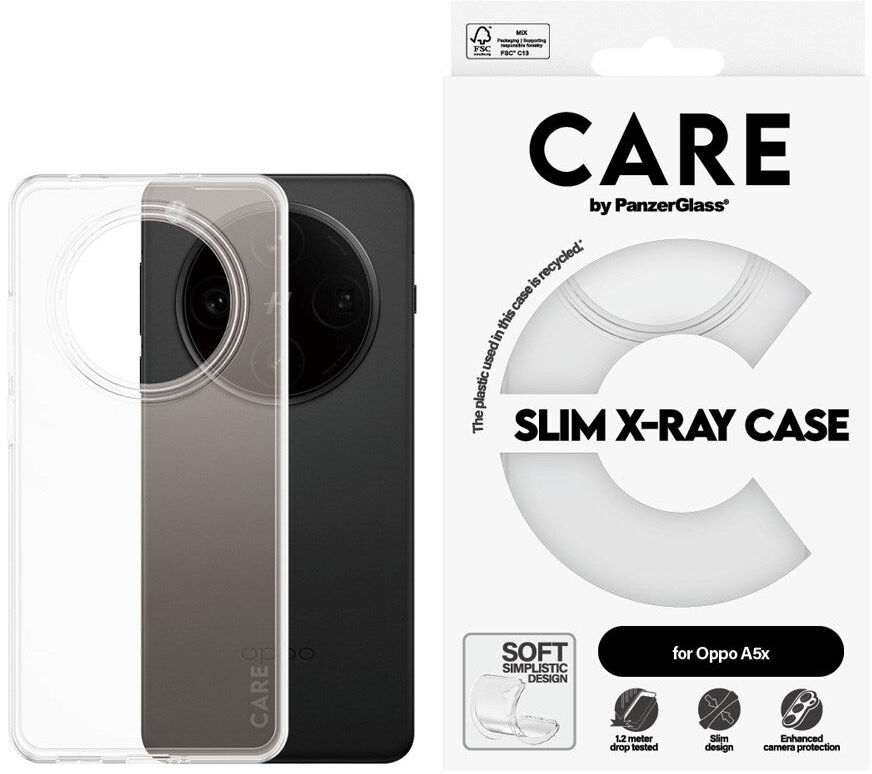 OPPO A5x (4G) - CARE by PanzerGlass Fashionable Transparent X-Ray Soft Basic Cover - Gennemsigtig
