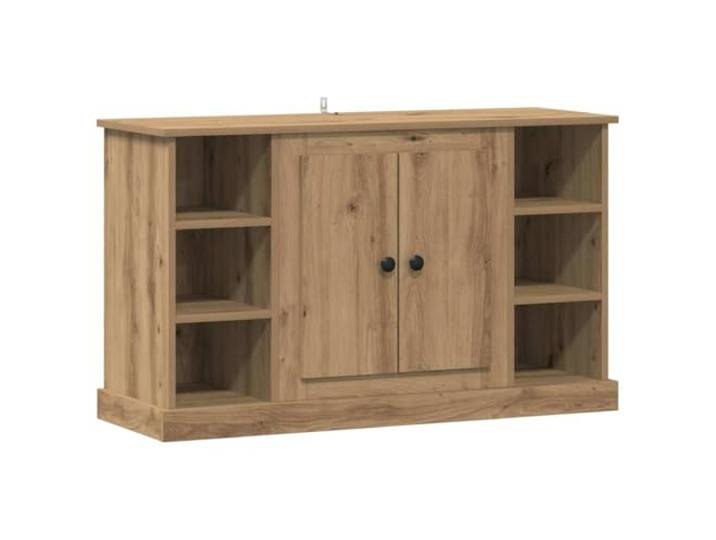 Fisinber Sideboard Artisan-Eiche Holzwerkstoff 100x35,5x60 cm Kompakte Kommode in Holz-Optik mit 2 Türen für Wohnzimmer, Flur und Esszimmer, sorgt flexibel für Ordnung.